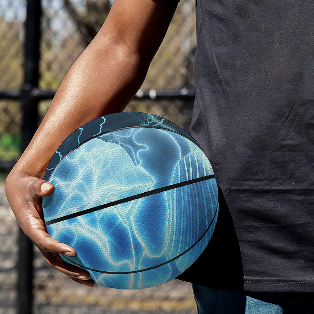 Blue Electrical Brain Activity Print Basketball