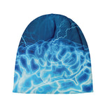 Blue Electrical Brain Activity Print Beanie