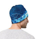 Blue Electrical Brain Activity Print Beanie