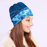 Blue Electrical Brain Activity Print Beanie