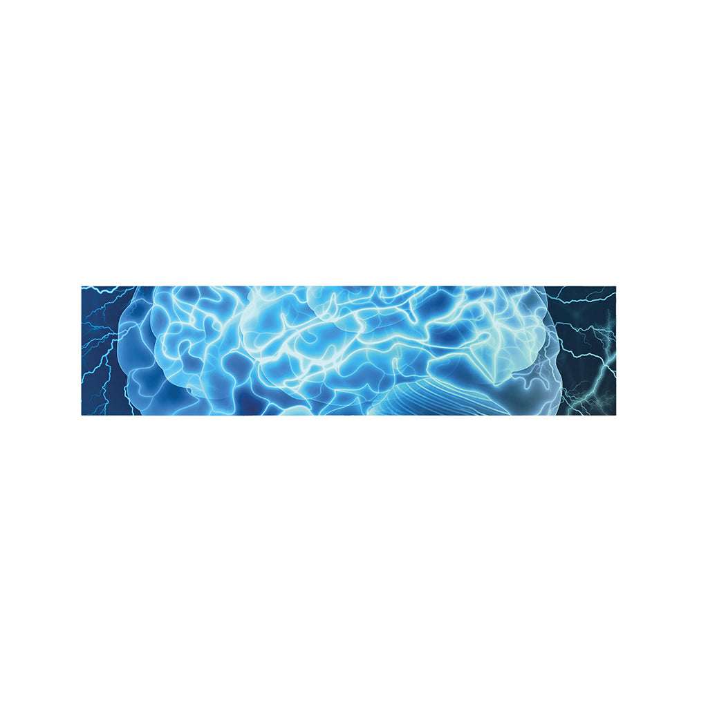 Blue Electrical Brain Activity Print Bed Runner