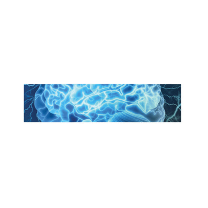 Blue Electrical Brain Activity Print Bed Runner