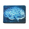 Blue Electrical Brain Activity Print Bifold Wallet