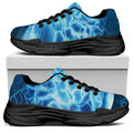 Blue Electrical Brain Activity Print Black Chunky Shoes