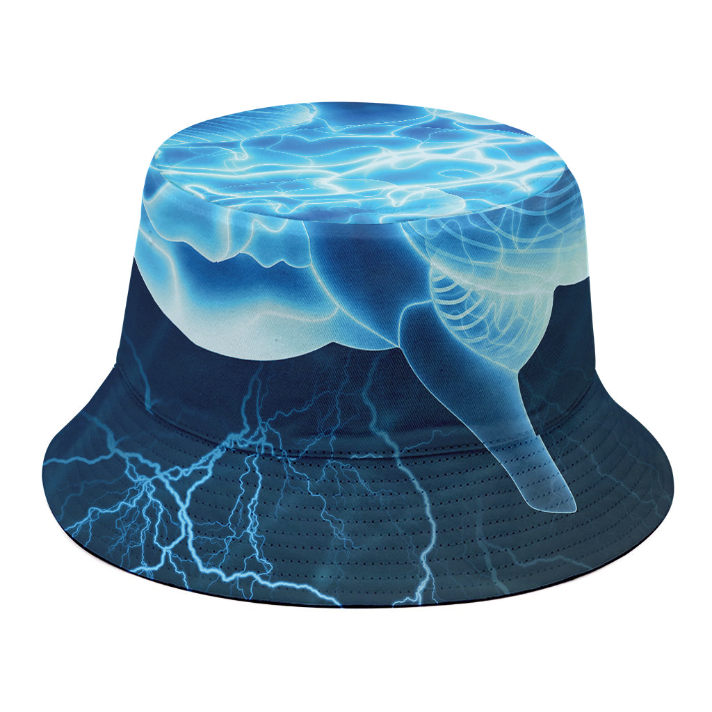 Blue Electrical Brain Activity Print Bucket Hat