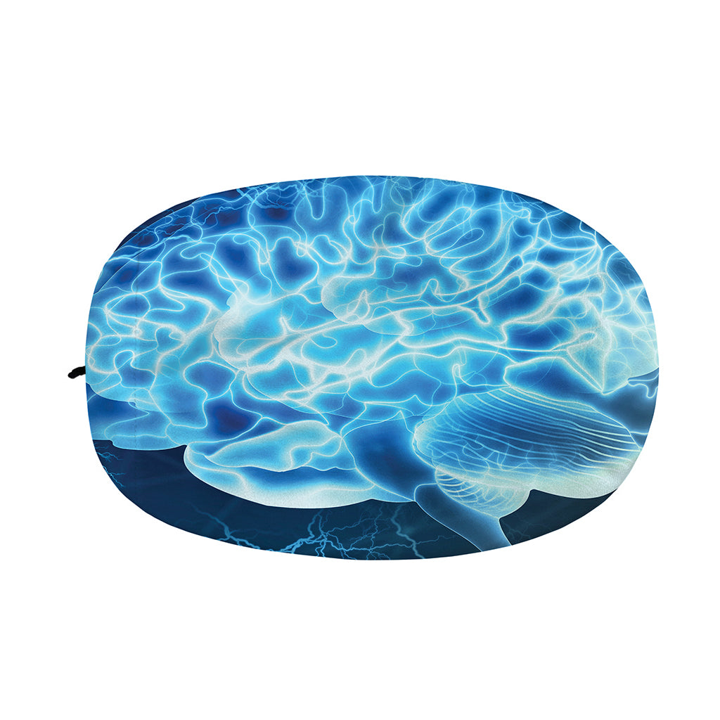 Blue Electrical Brain Activity Print Car Side Mirror Covers