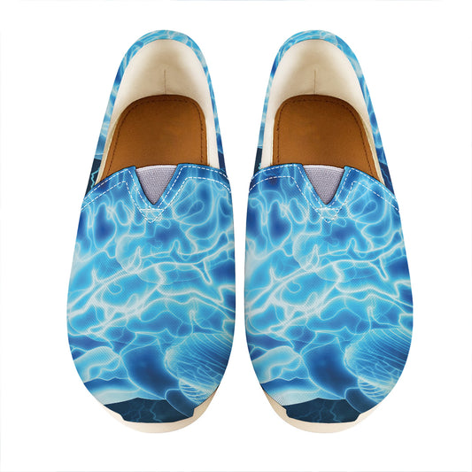 Blue Electrical Brain Activity Print Casual Shoes