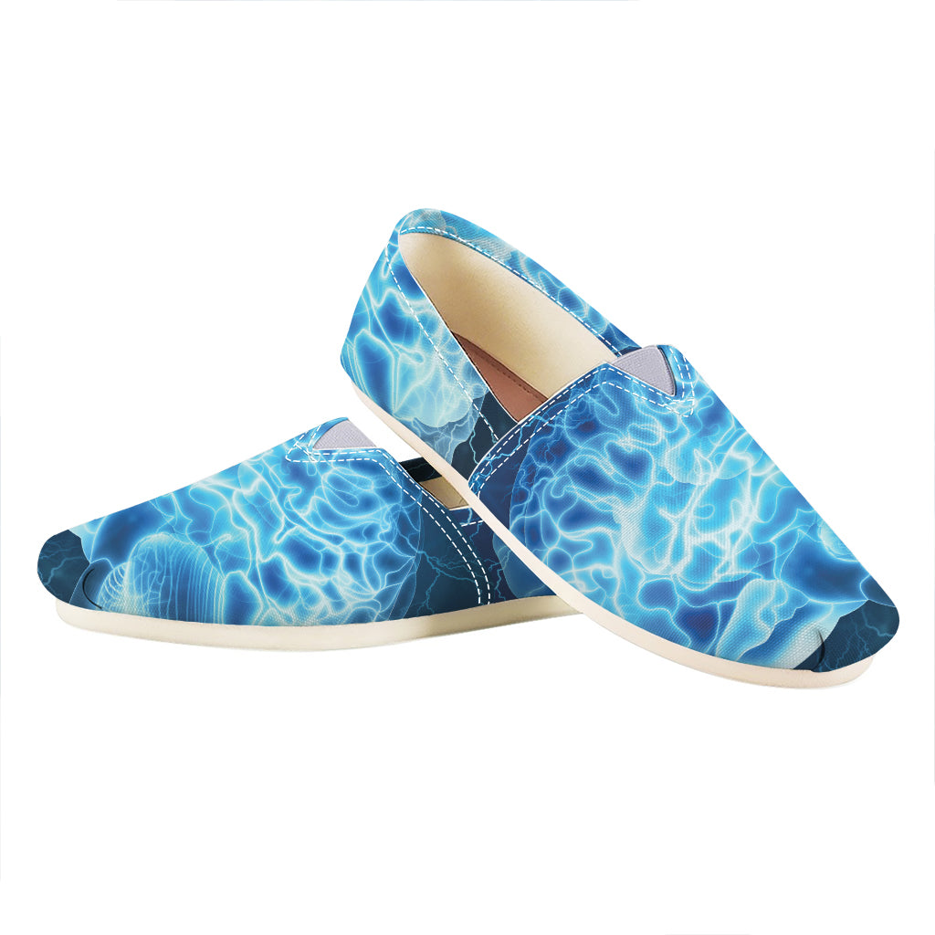 Blue Electrical Brain Activity Print Casual Shoes