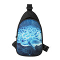 Blue Electrical Brain Activity Print Sling Bag