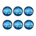 Blue Electrical Brain Activity Print Coaster Set