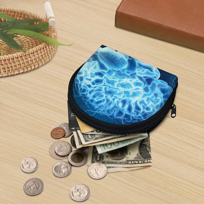 Blue Electrical Brain Activity Print Coin Purse