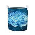 Blue Electrical Brain Activity Print Collapsible Laundry Basket