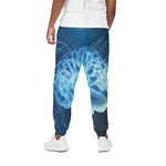 Blue Electrical Brain Activity Print Cotton Pants
