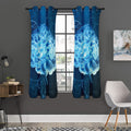 Blue Electrical Brain Activity Print Grommet Curtain Panels