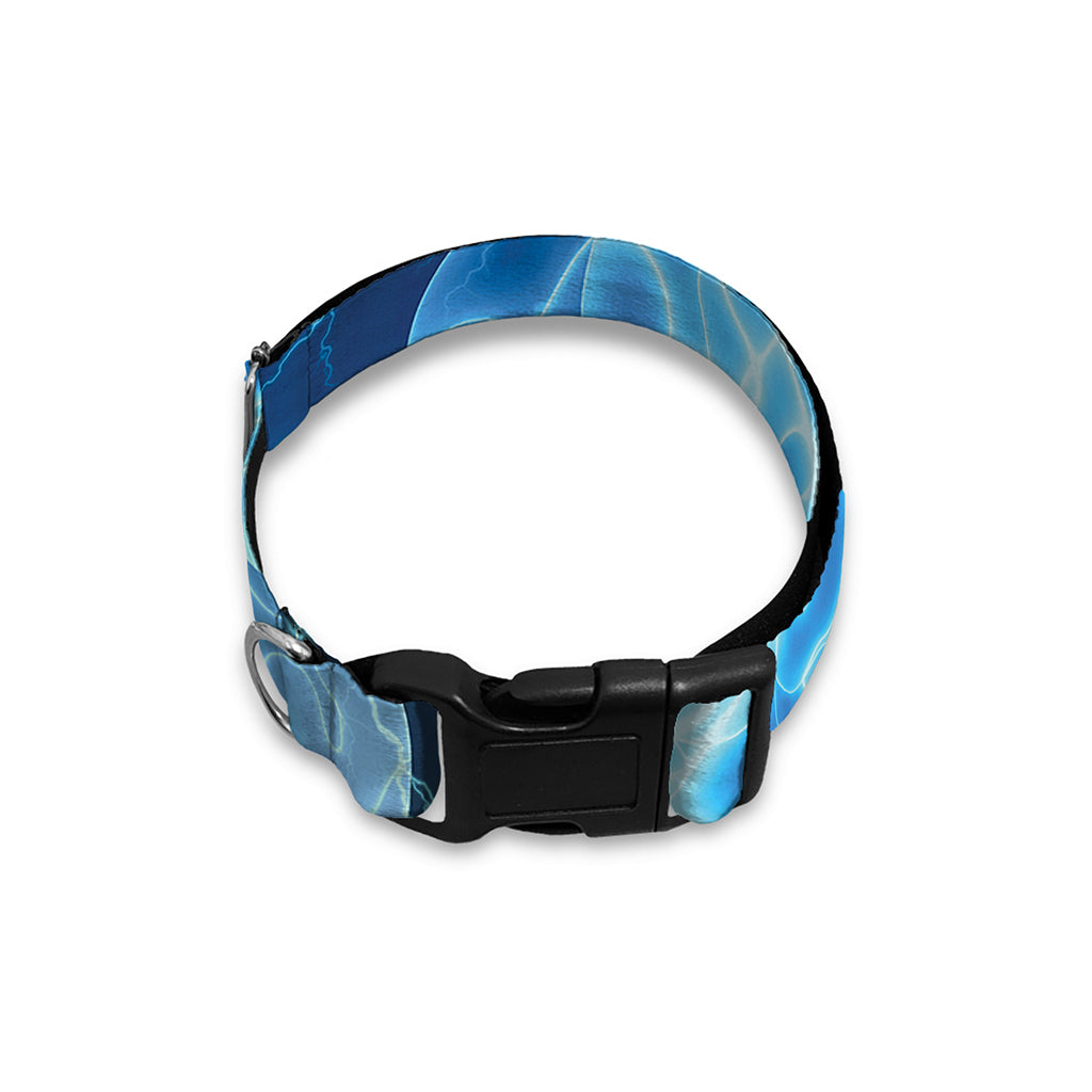 Blue Electrical Brain Activity Print Dog Collar