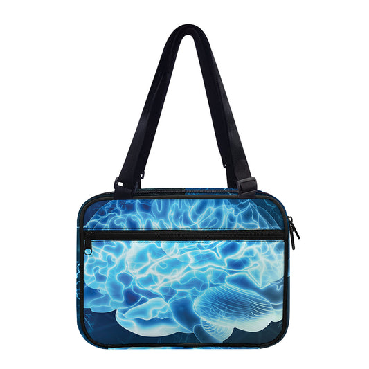 Blue Electrical Brain Activity Print Double Strap Bible Bag