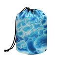 Blue Electrical Brain Activity Print Drawstring Makeup Bag