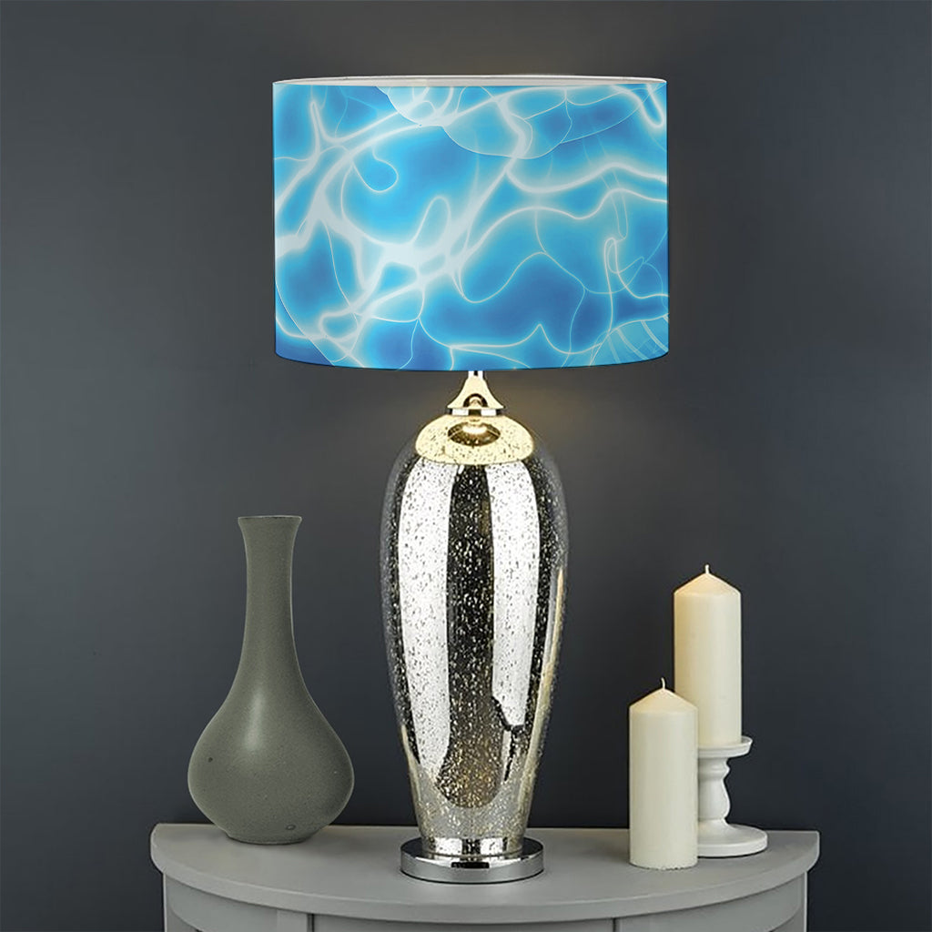 Blue Electrical Brain Activity Print Drum Lamp Shade