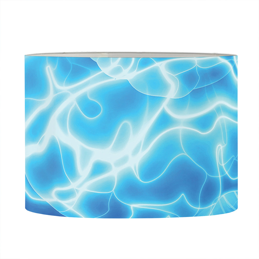 Blue Electrical Brain Activity Print Drum Lamp Shade