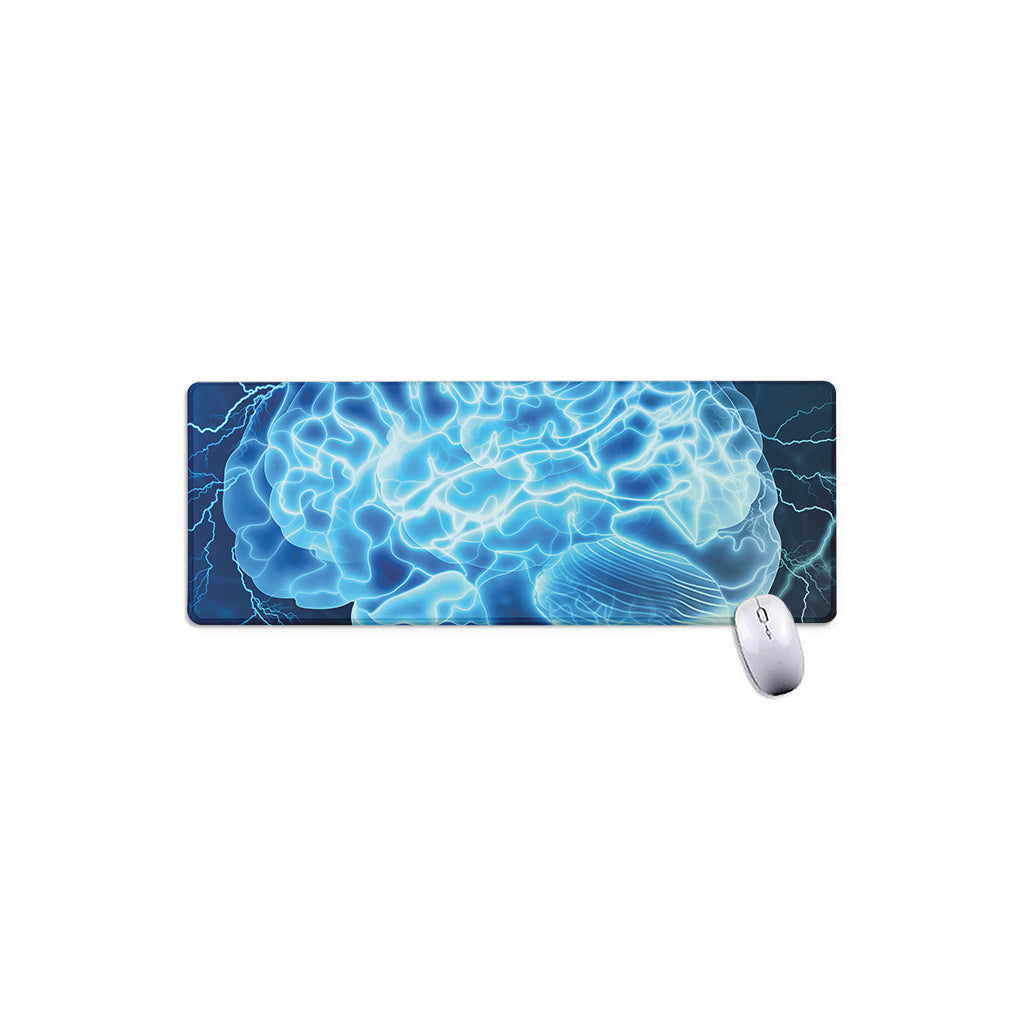 Blue Electrical Brain Activity Print Extended Mouse Pad
