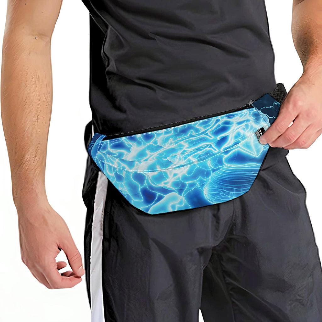 Blue Electrical Brain Activity Print Fanny Pack