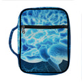 Blue Electrical Brain Activity Print Front Pocket Bible Bag