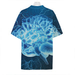 Blue Electrical Brain Activity Print Hawaiian Shirt