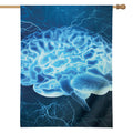 Blue Electrical Brain Activity Print House Flag
