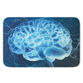 Blue Electrical Brain Activity Print Indoor Door Mat