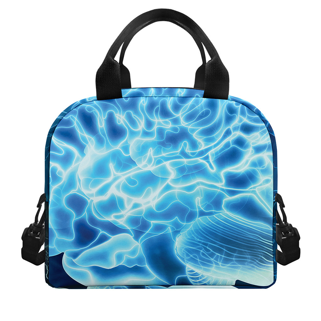 Blue Electrical Brain Activity Print Insulated Lunch Bag
