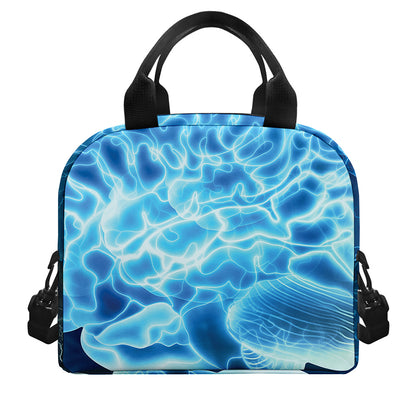 Blue Electrical Brain Activity Print Insulated Lunch Bag
