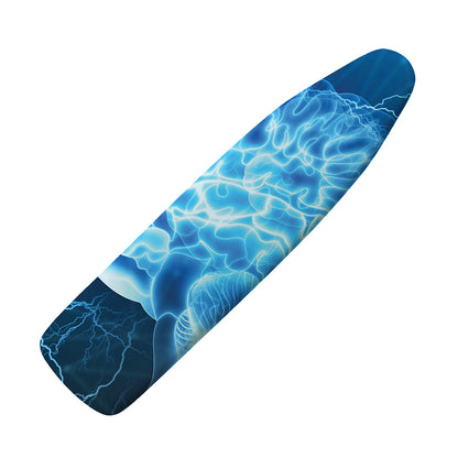 Blue Electrical Brain Activity Print Ironing Board Cover
