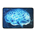 Blue Electrical Brain Activity Print Kitchen Mat