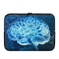 Blue Electrical Brain Activity Print Laptop Sleeve