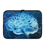 Blue Electrical Brain Activity Print Laptop Sleeve
