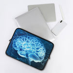 Blue Electrical Brain Activity Print Laptop Sleeve