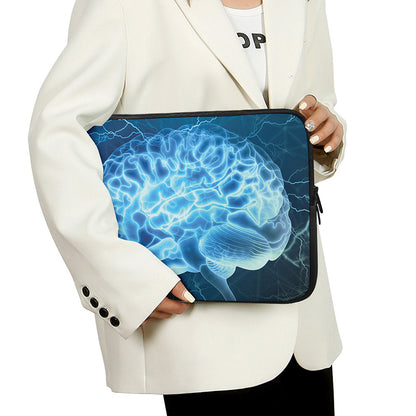 Blue Electrical Brain Activity Print Laptop Sleeve