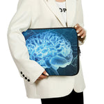 Blue Electrical Brain Activity Print Laptop Sleeve