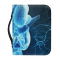 Blue Electrical Brain Activity Print Leather Bible Cover