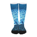 Blue Electrical Brain Activity Print Long Socks