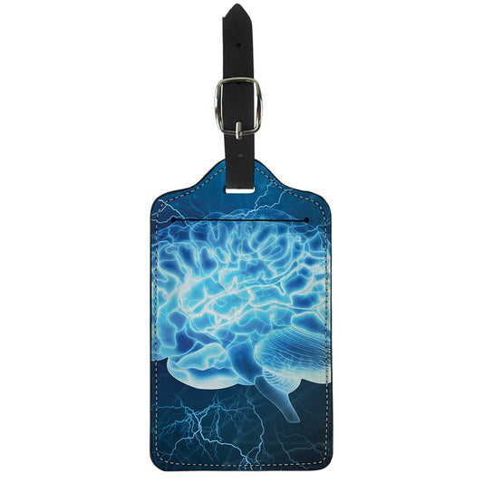 Blue Electrical Brain Activity Print Luggage Tag