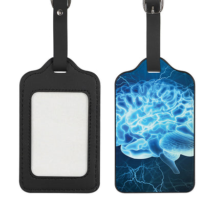 Blue Electrical Brain Activity Print Luggage Tag