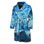 Blue Electrical Brain Activity Print Men's Bathrobe