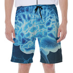 Blue Electrical Brain Activity Print Men's Beach Shorts