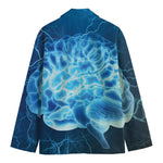 Blue Electrical Brain Activity Print Men's Blazer
