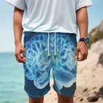 Blue Electrical Brain Activity Print Men's Cargo Shorts