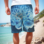 Blue Electrical Brain Activity Print Men's Cargo Shorts