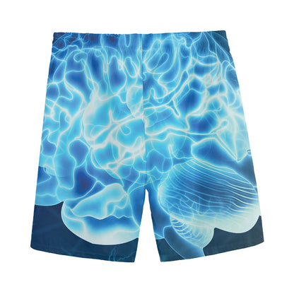 Blue Electrical Brain Activity Print Men's Sports Shorts