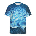 Blue Electrical Brain Activity Print Men's Athletic T-Shirt