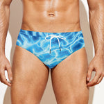 Blue Electrical Brain Activity Print Men's Swim Briefs